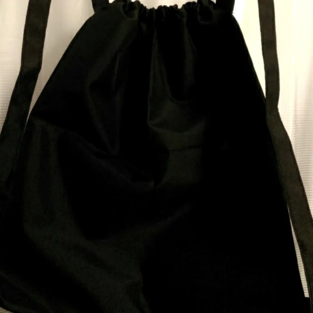 New Black Nylon Drawstring Backpack W/Stars - Picture 7 of 8